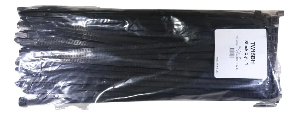 14" 120 Lb Nylon Tie Wrap UV Black 100 PACK | HDZT14X100