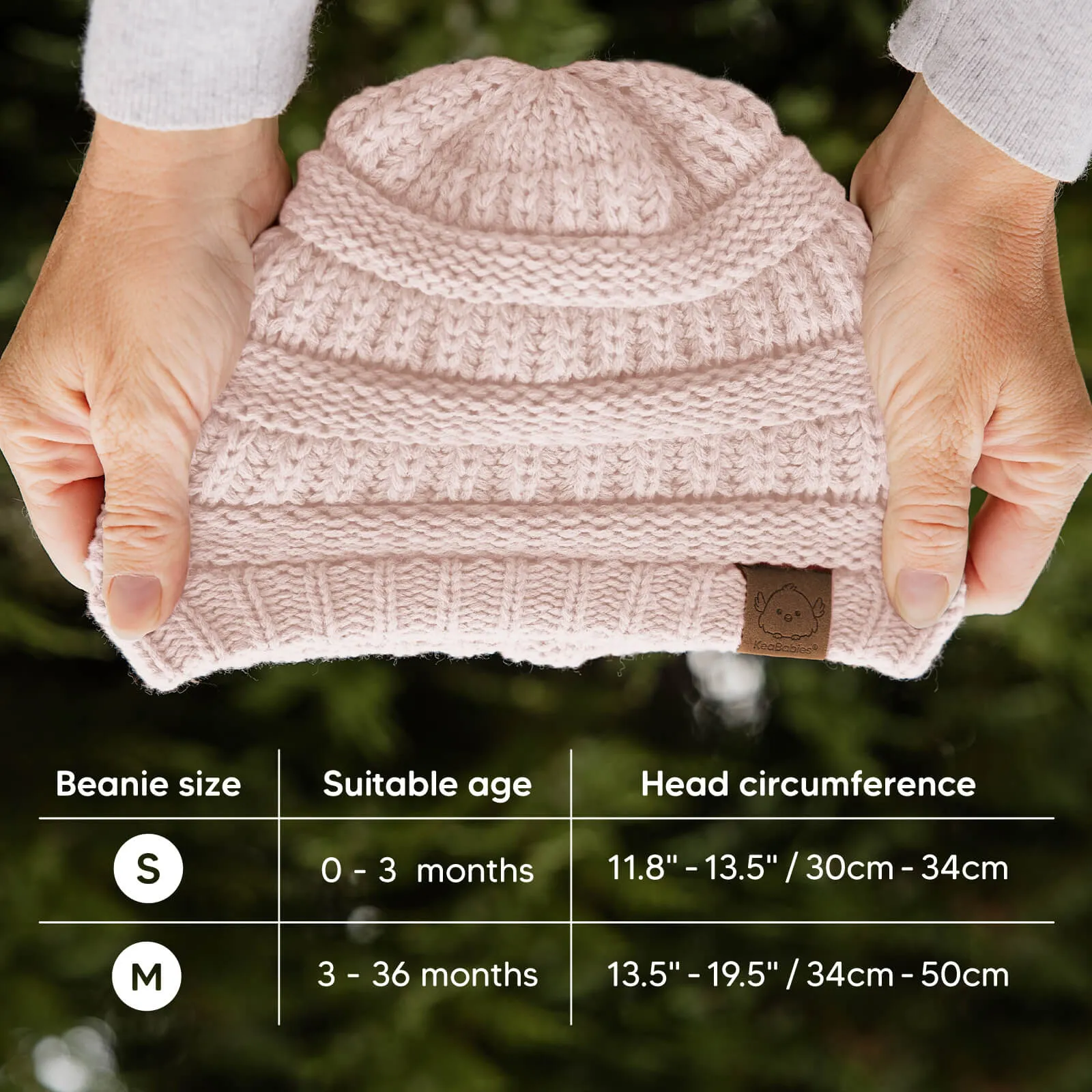 3-Pack Warmzy Baby Beanies (Pale, M)