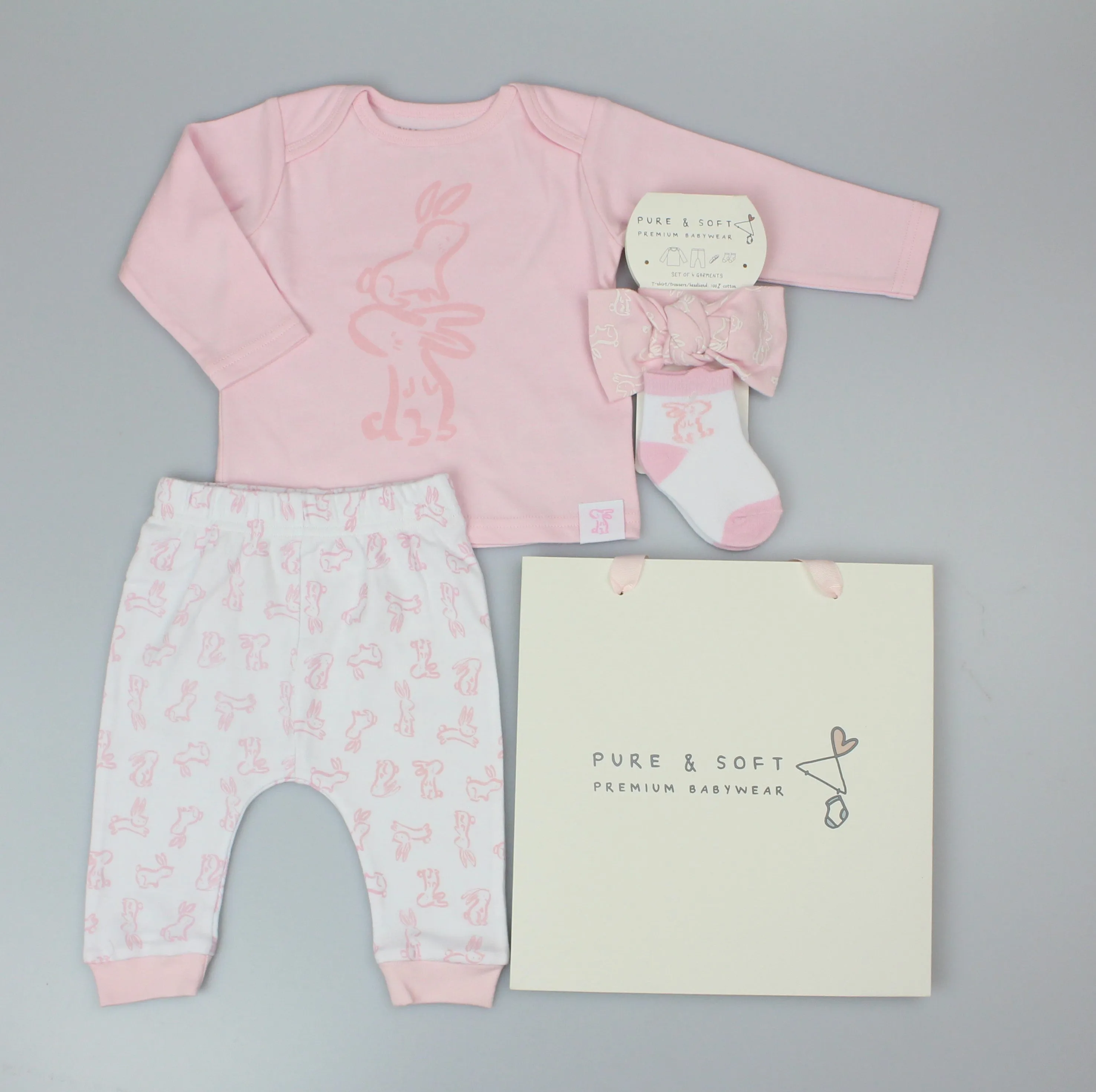 4pc Gift Set -  Pink Bunny  (0-6 Months) (PK6) H13663