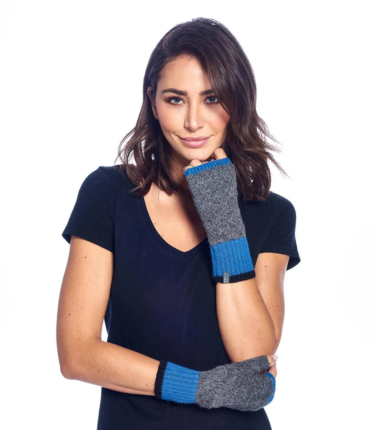 Alpaca Gloves - Color Block - Azul