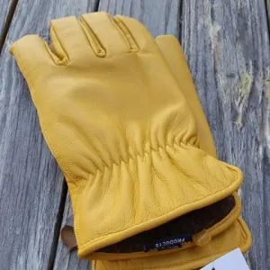 Alpaca Knit-Lined Genuine Cowhide Leather Gloves to XXL Sizes