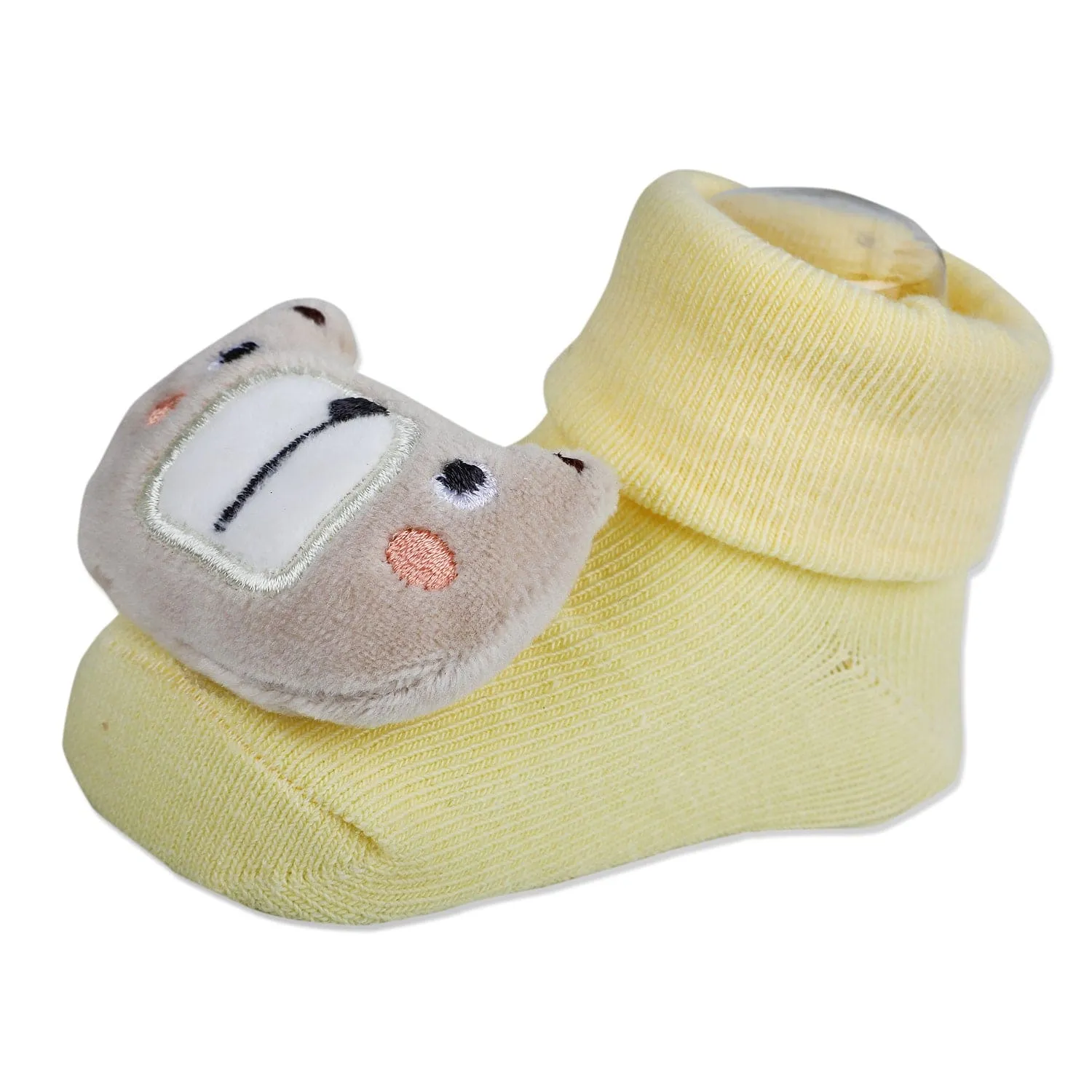 Baby Moo Doggy Cotton Anti-Skid 3D Socks - Yellow