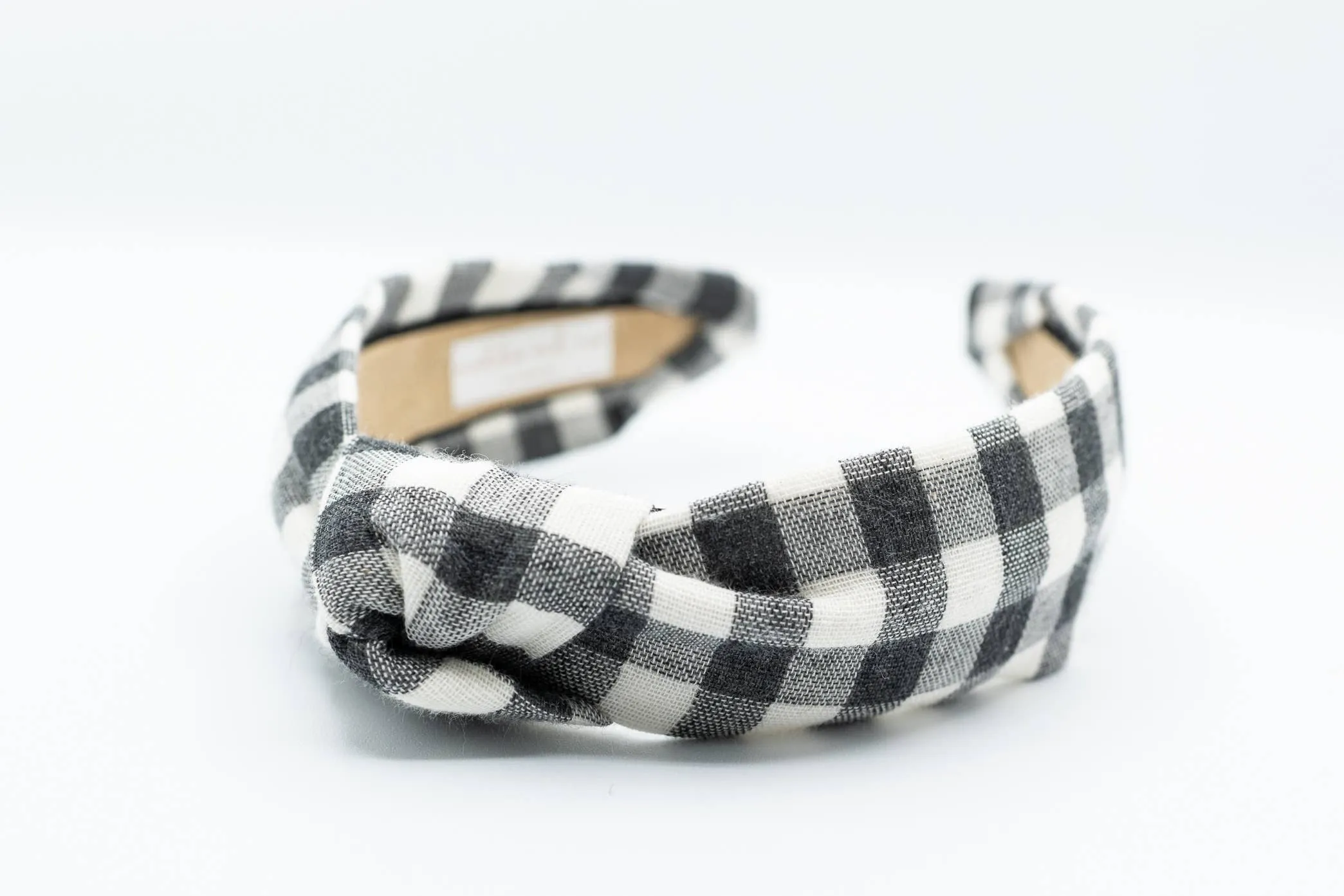 Black & White PIaid Buffalo Check Comfortable Knot Headband 