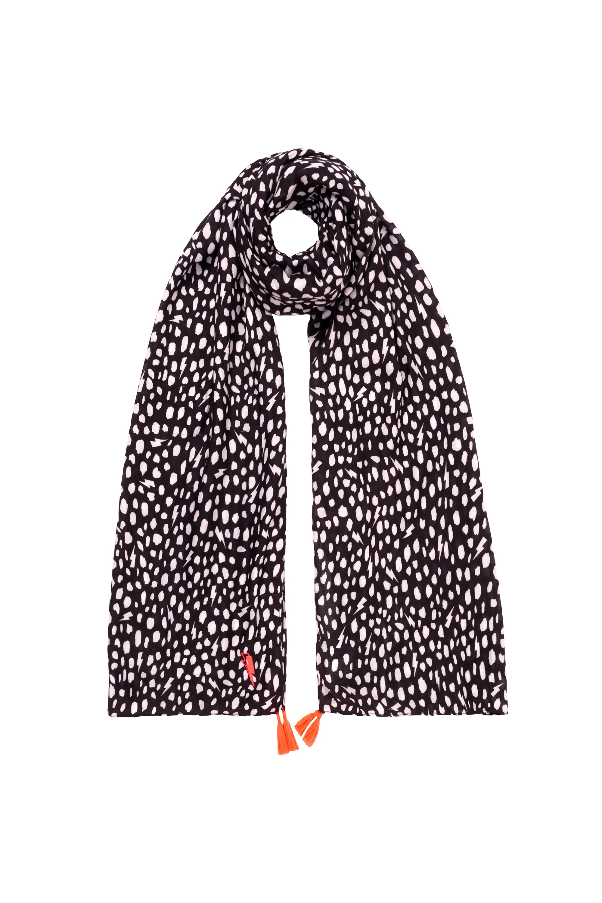 Black with White Cheetah Charity Super Scarf