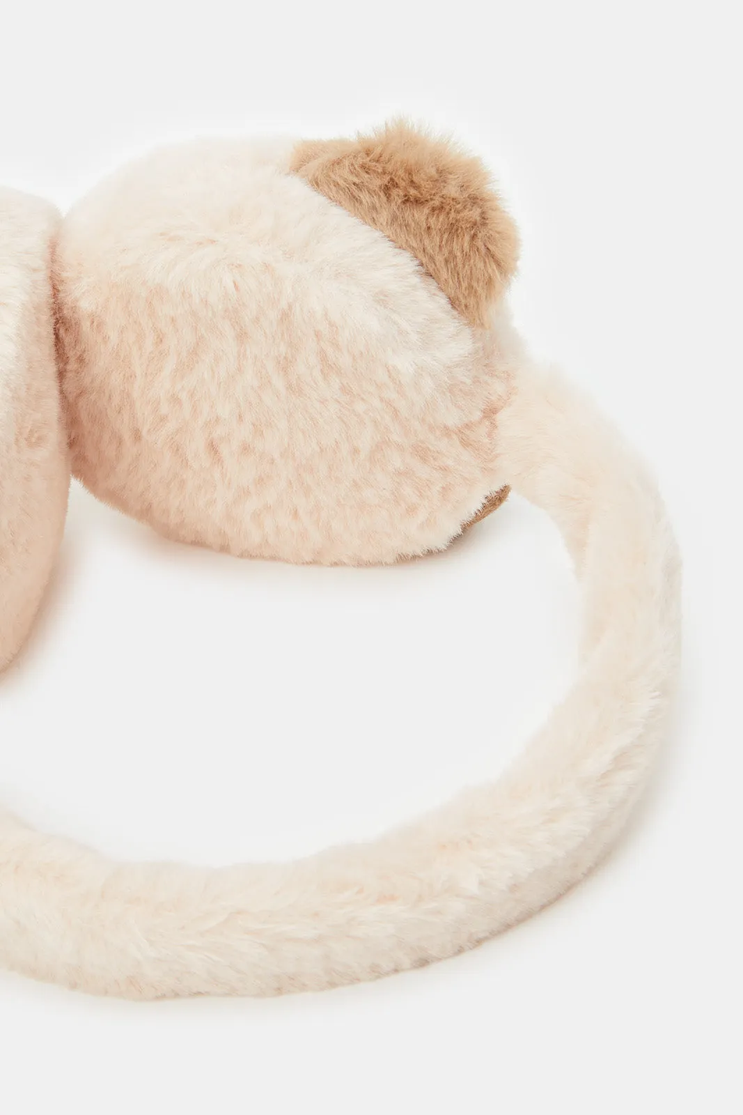 Boys Beige Character Embellished Earmuff