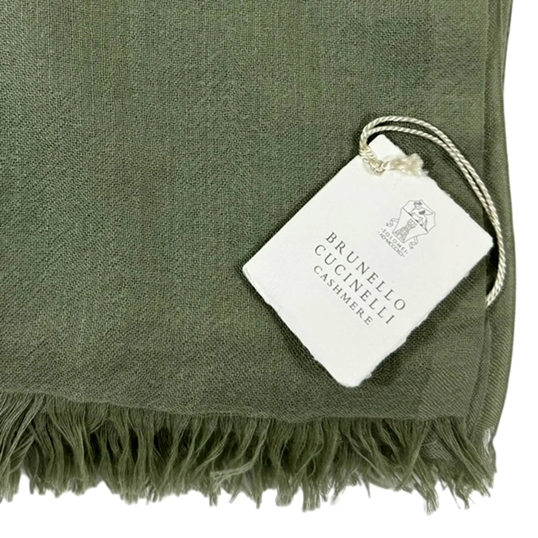 Brunello Cucinelli Cashmere Scarf Moss Green - Large Women Shawl