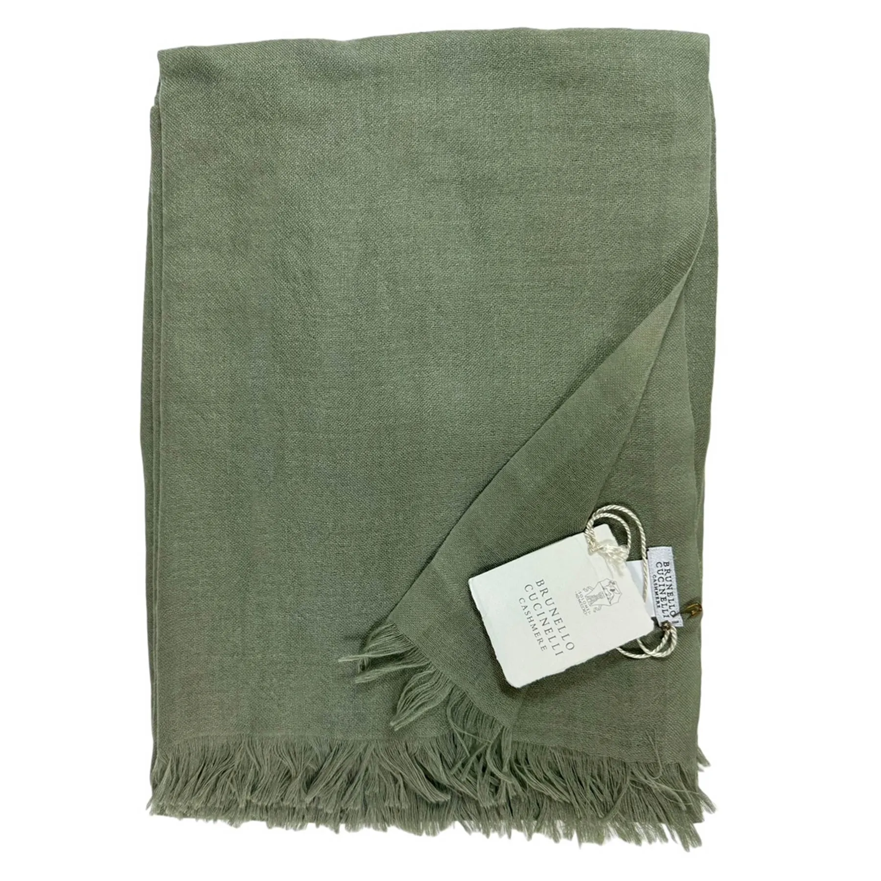 Brunello Cucinelli Cashmere Scarf Moss Green - Large Women Shawl