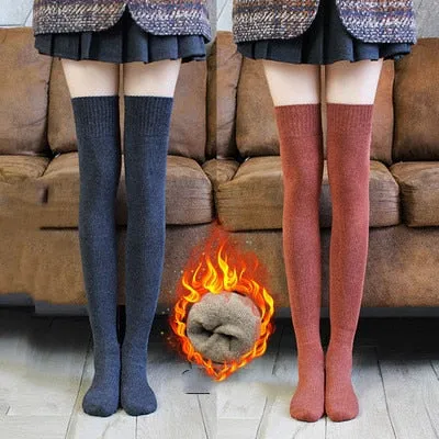 Bulk Orders New in Autumn Winter Thickened Terry Long Tube Knee Socks for Women Cold Weather