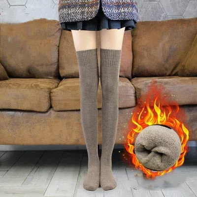 Bulk Orders New in Autumn Winter Thickened Terry Long Tube Knee Socks for Women Cold Weather