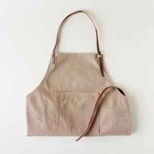 Canvas Apron with Leather Ties