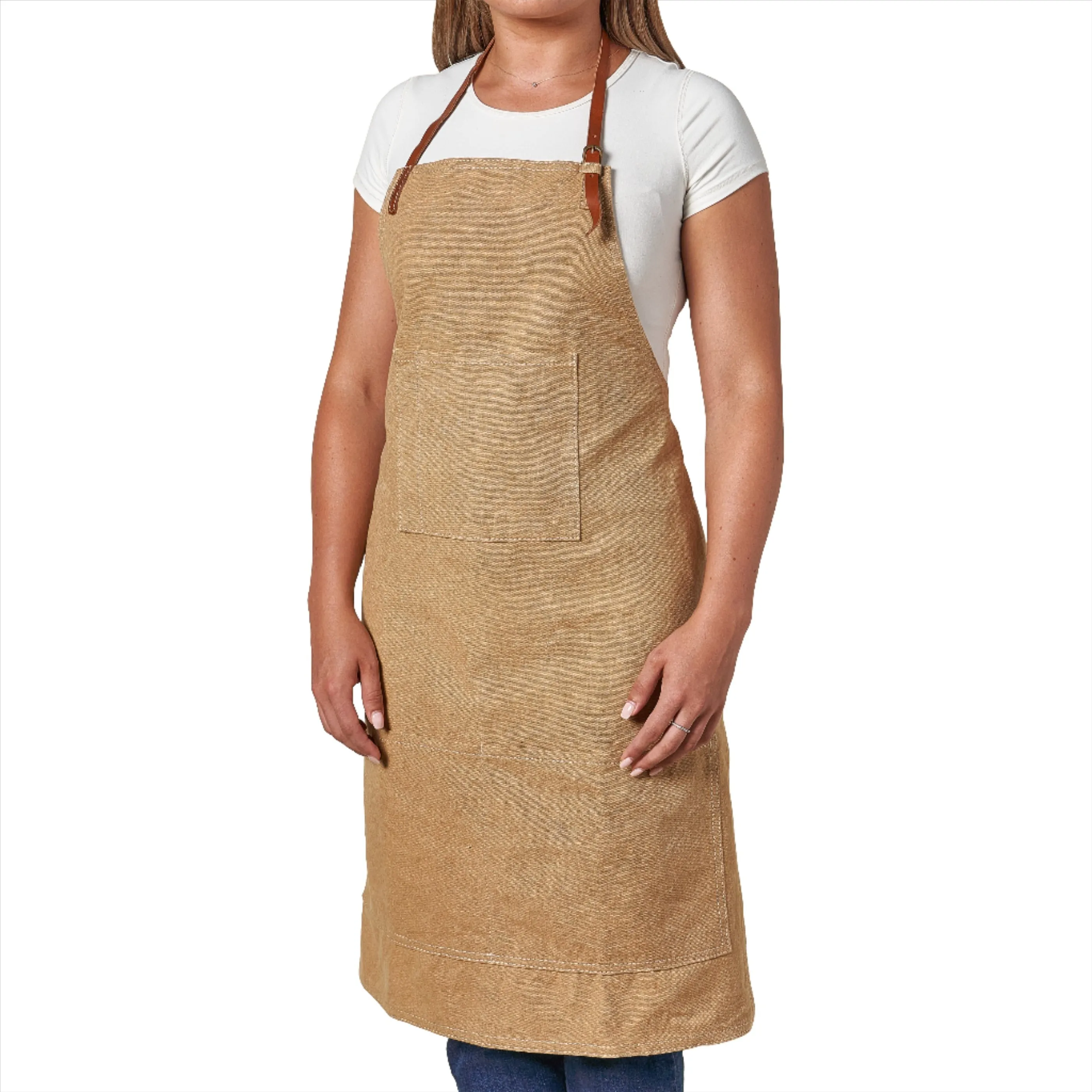 Canvas Apron with Leather Ties