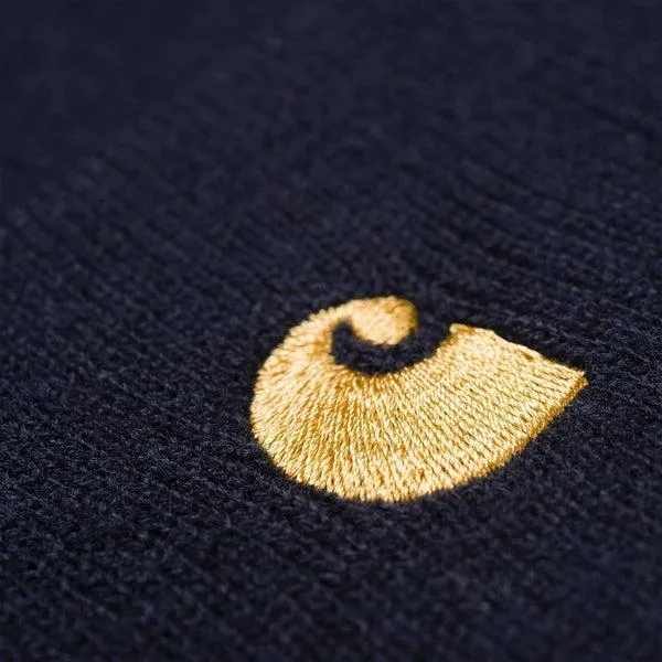 Carhartt WIP Chase Beanie Dark Navy - Gold