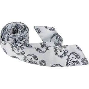 CL48 HT - Silver with Black Paisley - Matching Hair Tie