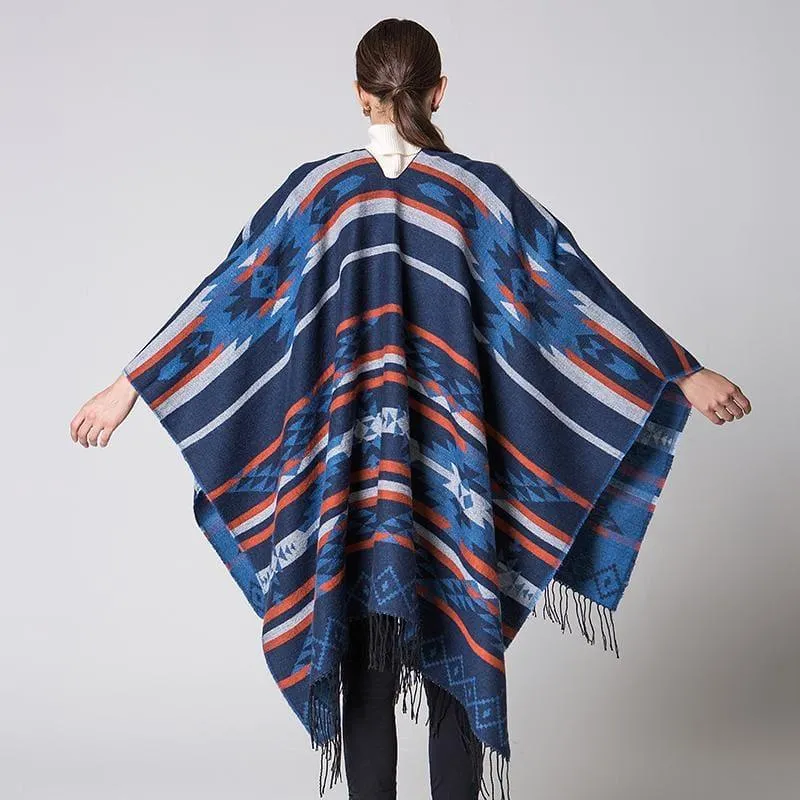 Colorful Winter Ponchos Shawl Cashmere Scarf