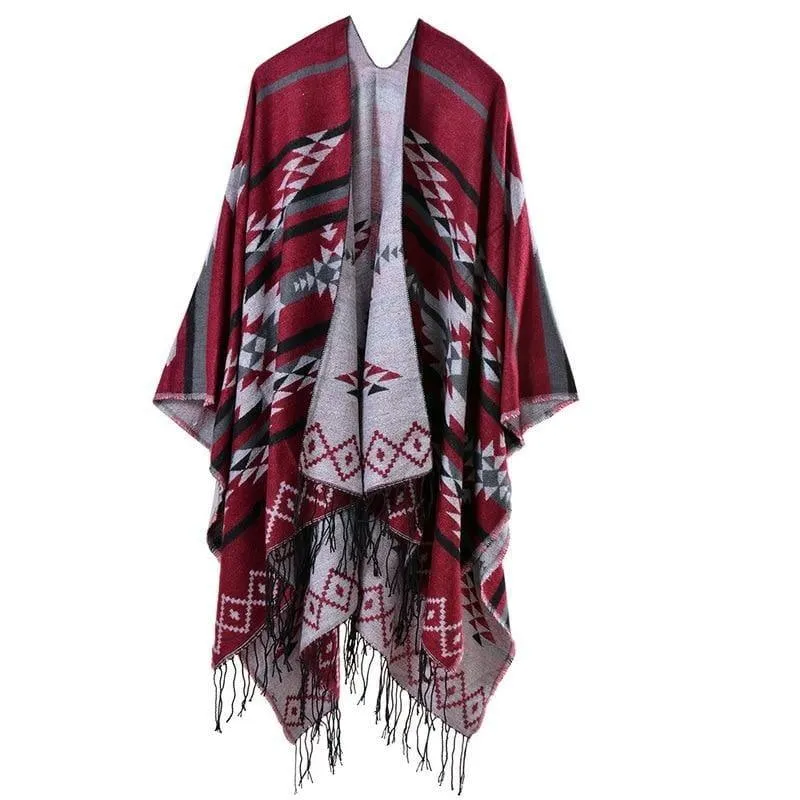 Colorful Winter Ponchos Shawl Cashmere Scarf