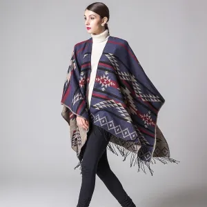 Colorful Winter Ponchos Shawl Cashmere Scarf