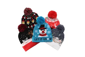 Cozy Winter Christmas Theme LED Hats