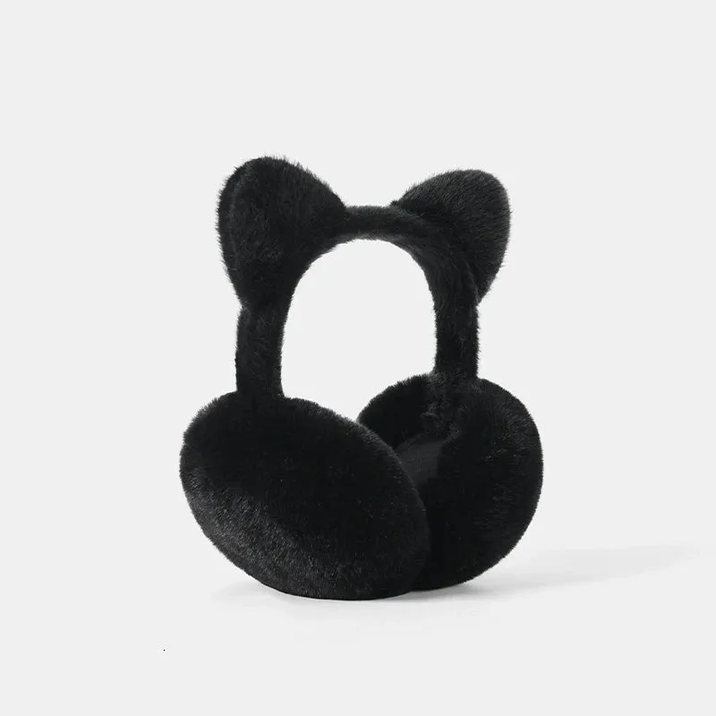 Cute Cat Ears Plush Earmuffs - Warm & Foldable Winter Ear Protectors