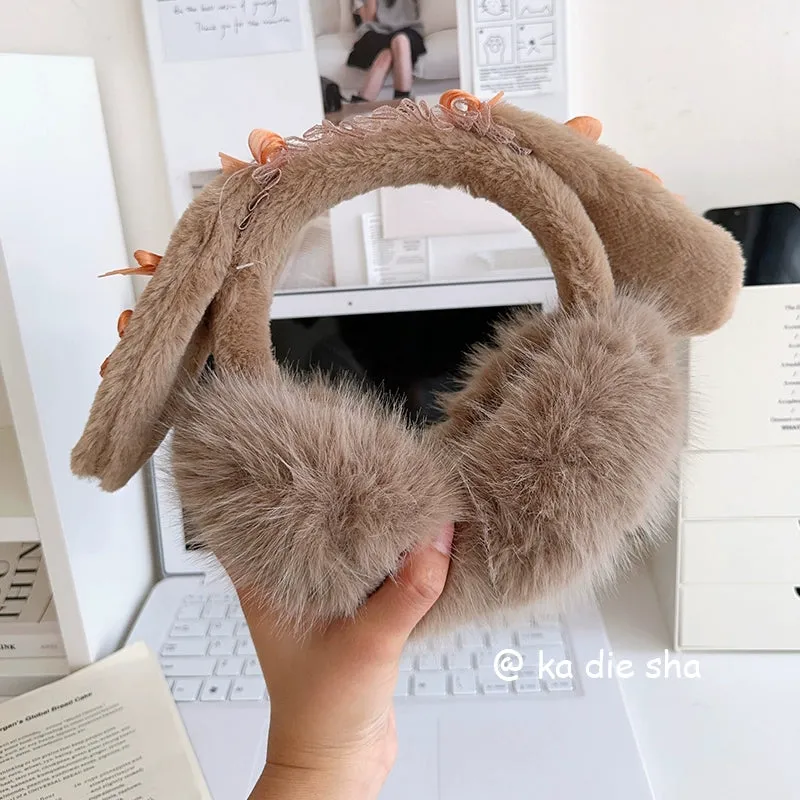 Cute Rabbit Ear Earmuffs  Warm Winter Cold Protection