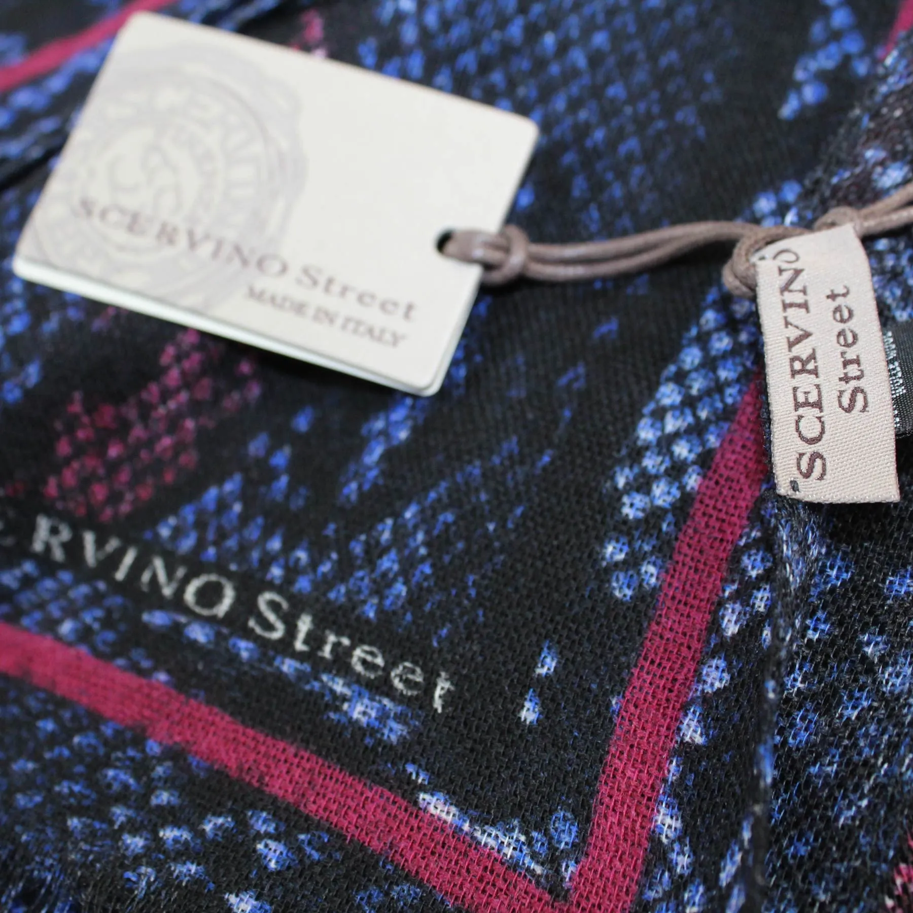 Ermanno Scervino Scarf Dark Blue Snakeskin - Wool Shawl SALE