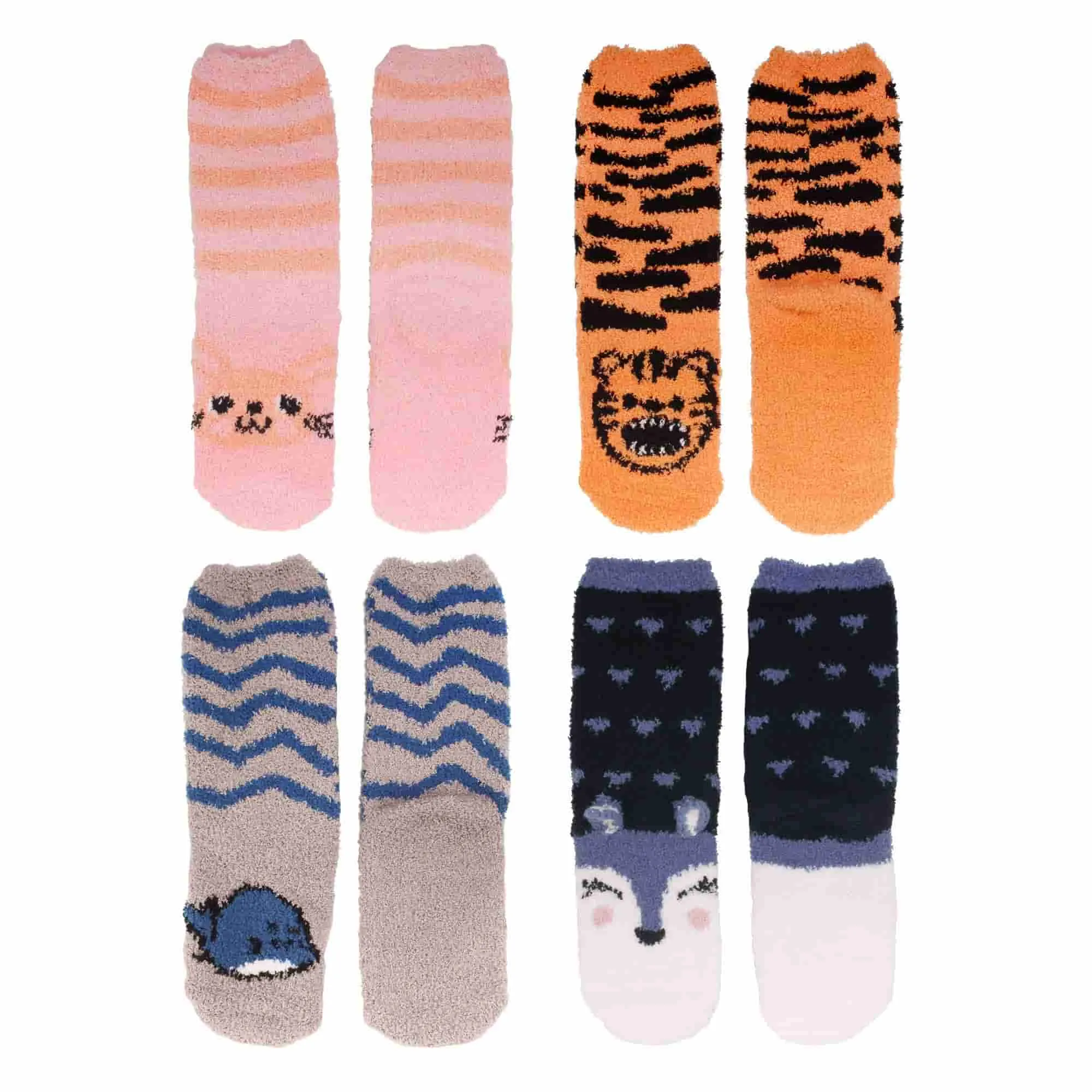 Fuzzy Cozy Microfiber Animal Socks Assortment