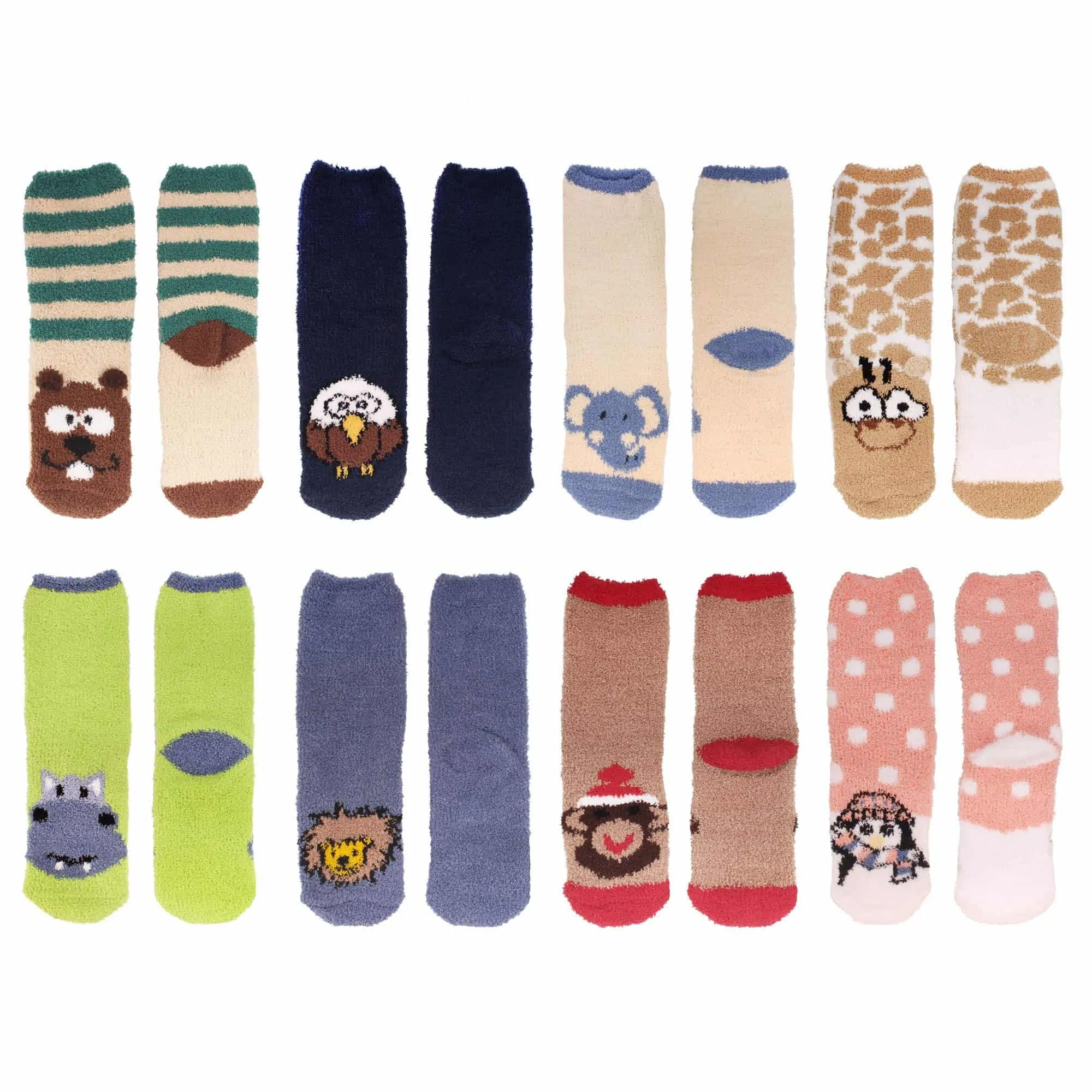 Fuzzy Cozy Microfiber Animal Socks Assortment