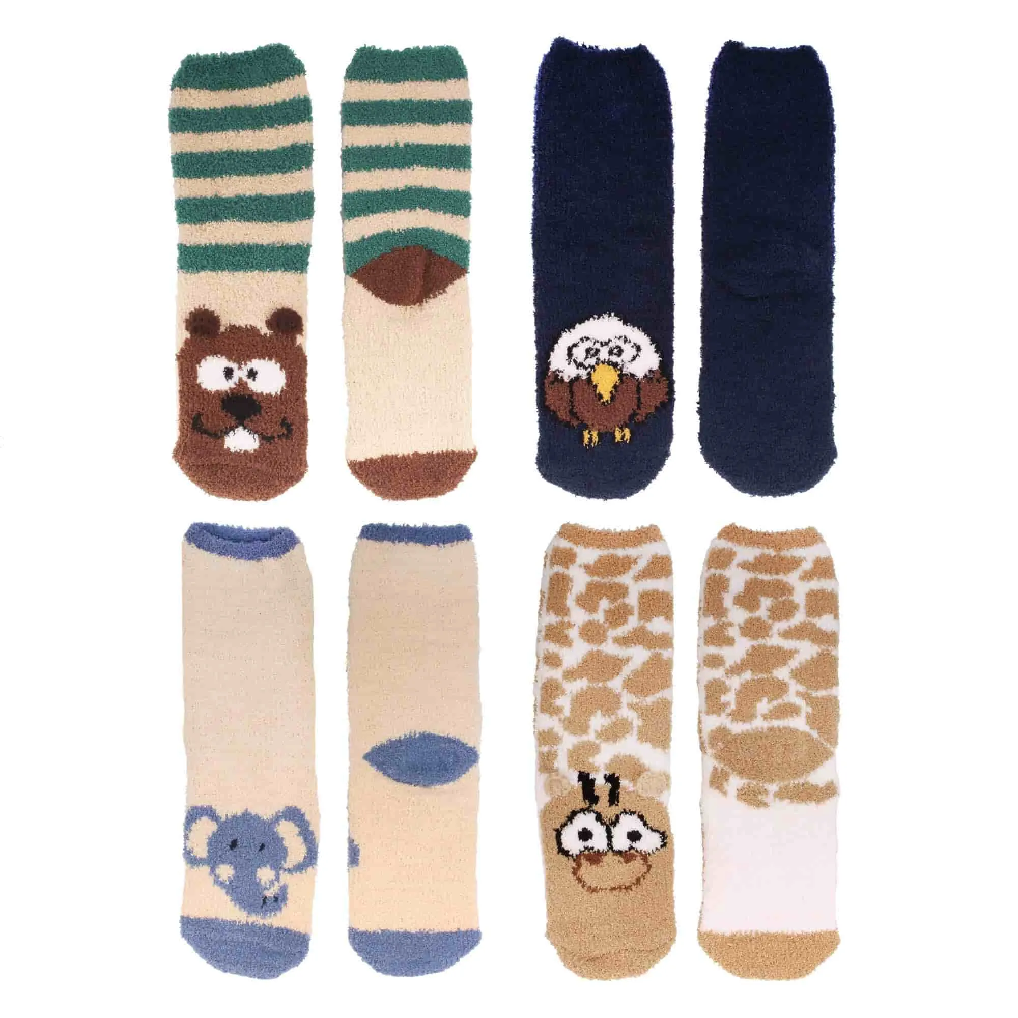 Fuzzy Cozy Microfiber Animal Socks Assortment