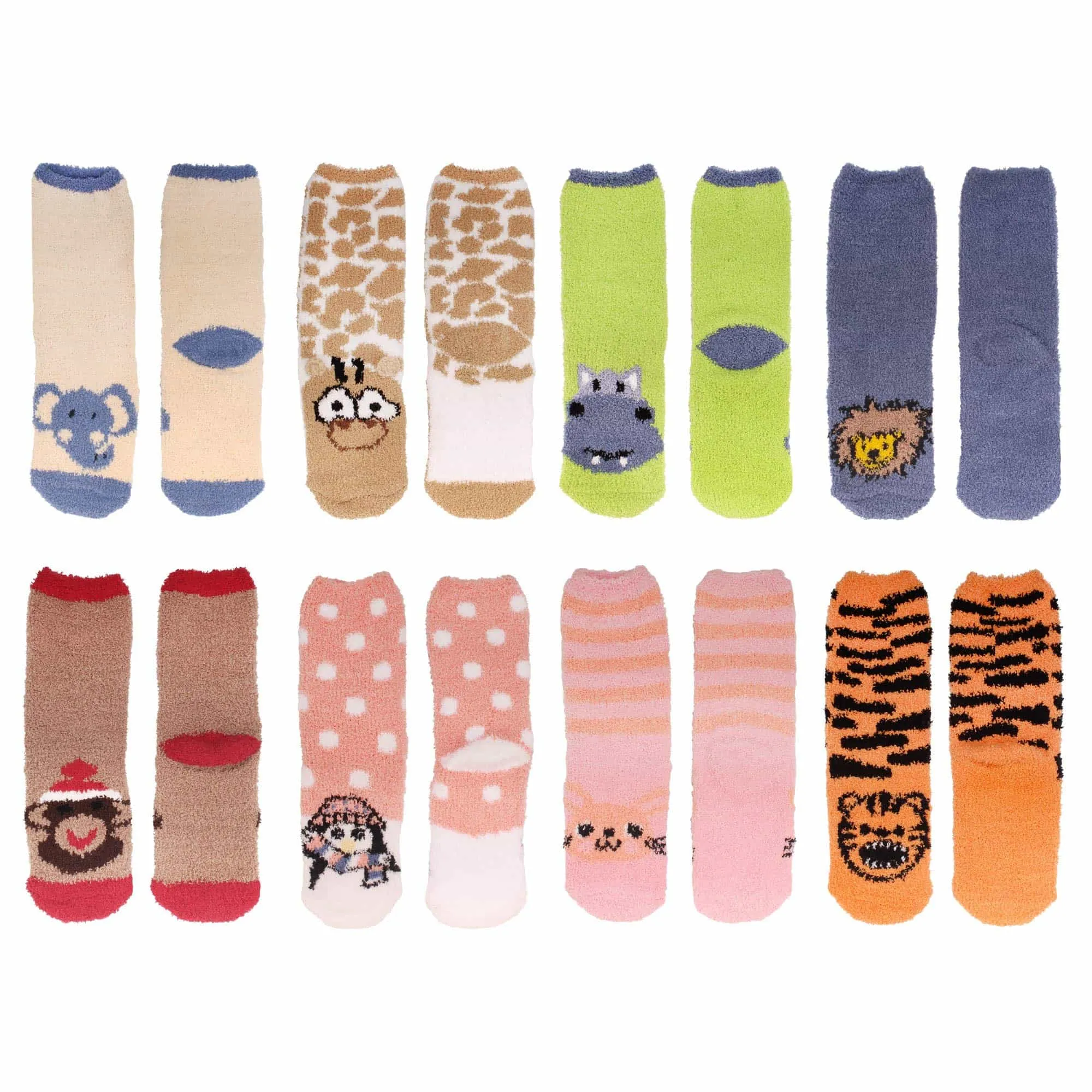 Fuzzy Cozy Microfiber Animal Socks Assortment