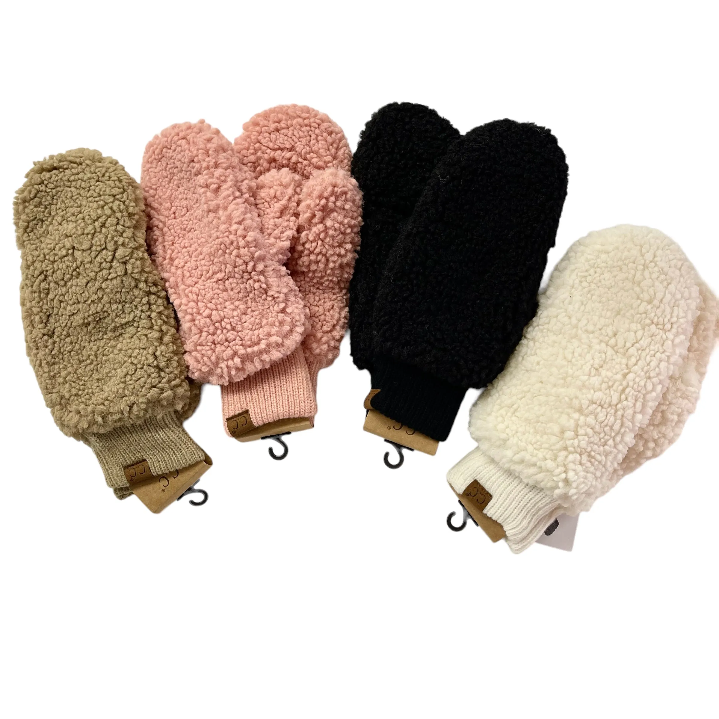 Fuzzy Lined Sherpa Flip-Top Mittens