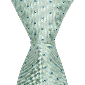 G1 - Mint Green Polka Dot w/Mini Squares - Standard Width