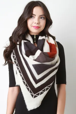 Geometric Print Blanket Scarf