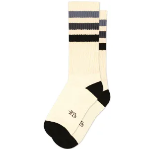 Grey Stripe Retro Unisex Crew Socks