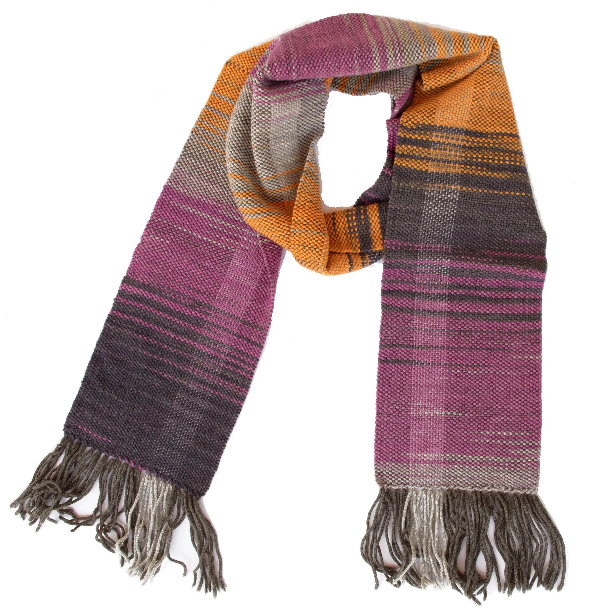 Handwoven Scarf, "Ombre," 6" x 66"