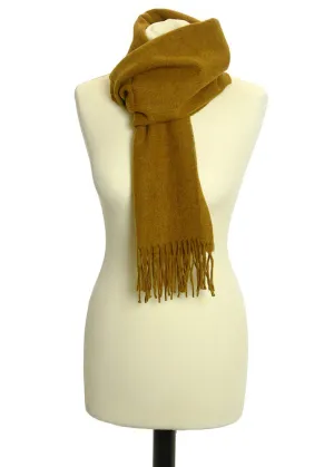 Herringbone Made In England Lambswool Fringe Scarf | Chestnut