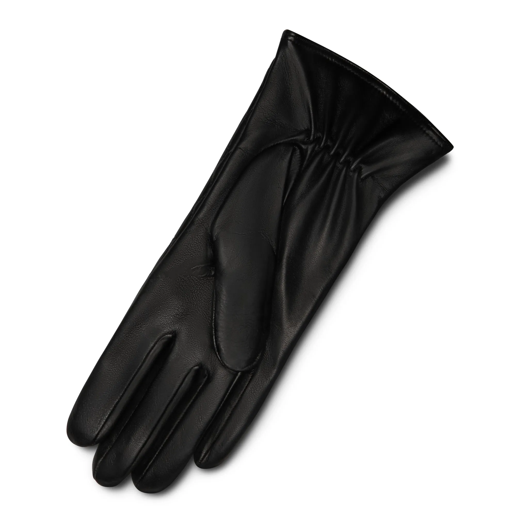 Honoré Rosette black goatskin leather gloves