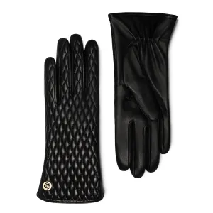 Honoré Rosette black goatskin leather gloves