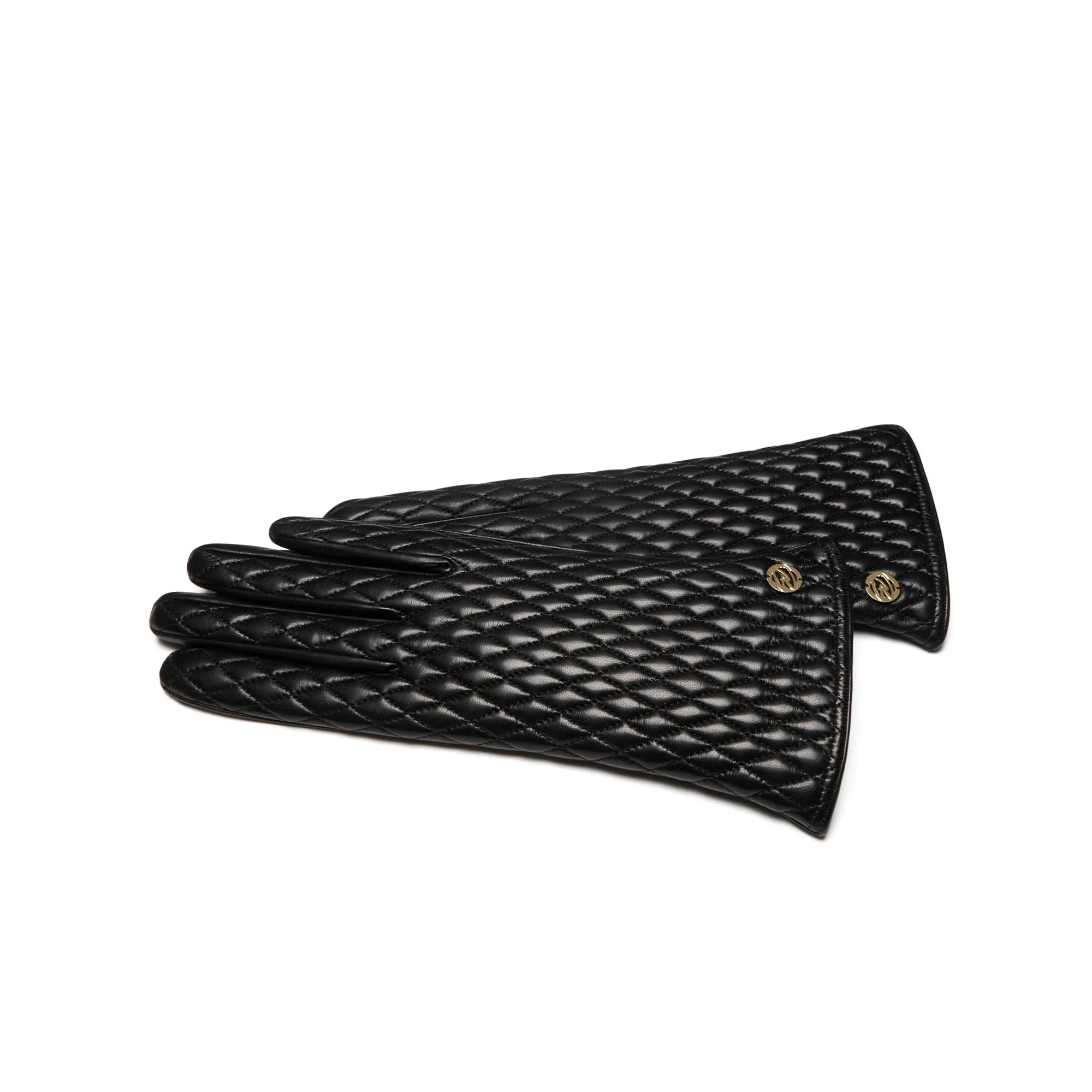 Honoré Rosette black goatskin leather gloves