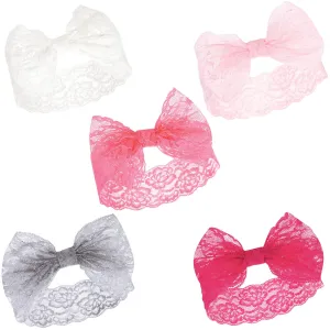 Hudson Baby Cotton and Synthetic Headbands, Pink White