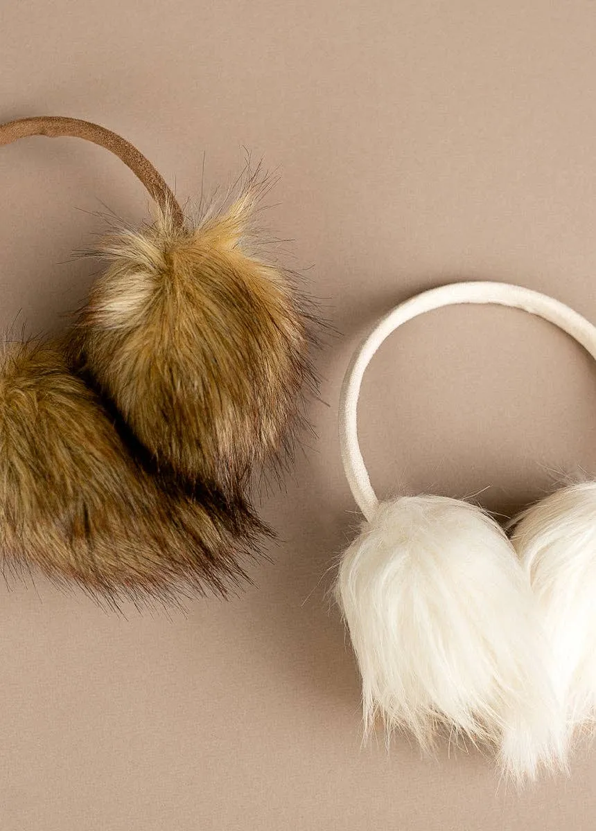 Joyfolie Ella ADULT SIZE Faux Fur Earmuffs in Brown