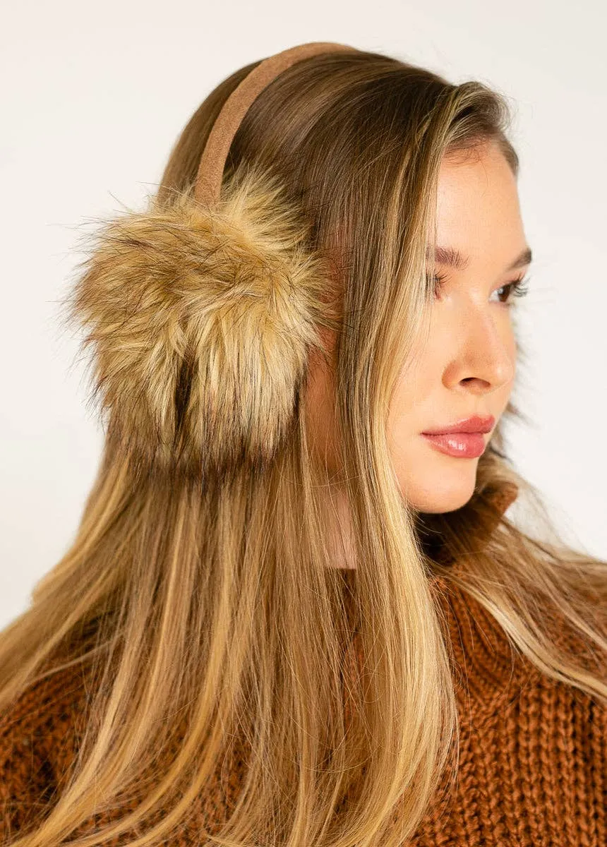 Joyfolie Ella ADULT SIZE Faux Fur Earmuffs in Brown