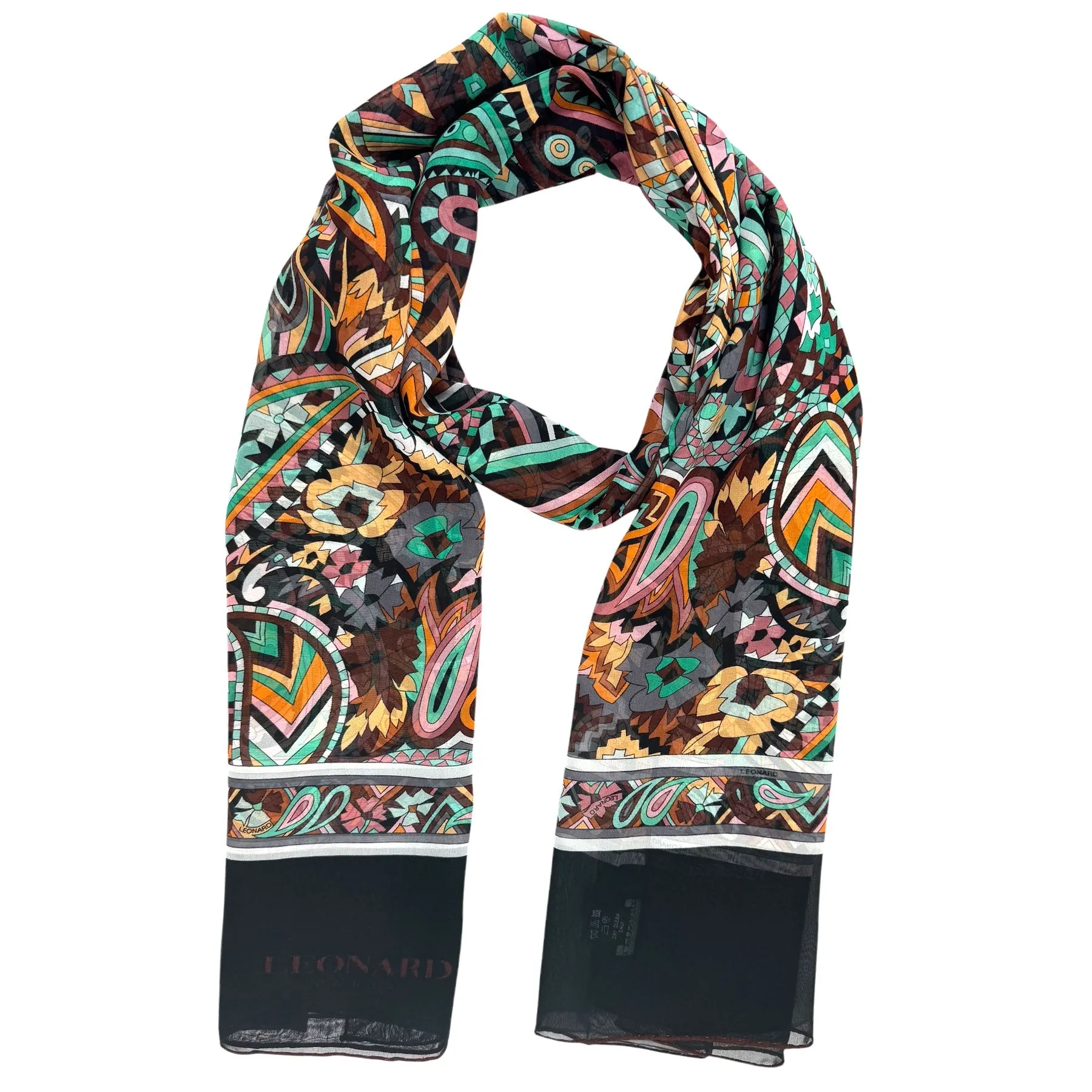 Leonard Paris Scarf Floral Archive Vintage - Chiffon Silk Shawl