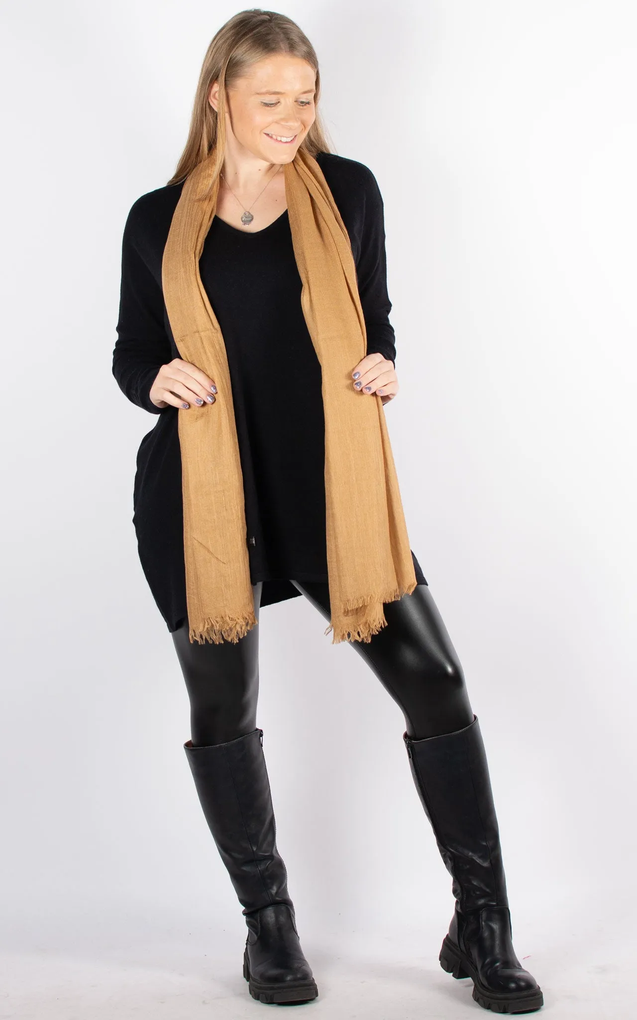 Lightweight Scarf Pashmina | Dark Gold