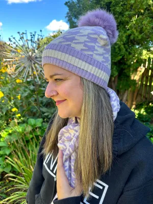 Lilac Houndstooth Hat