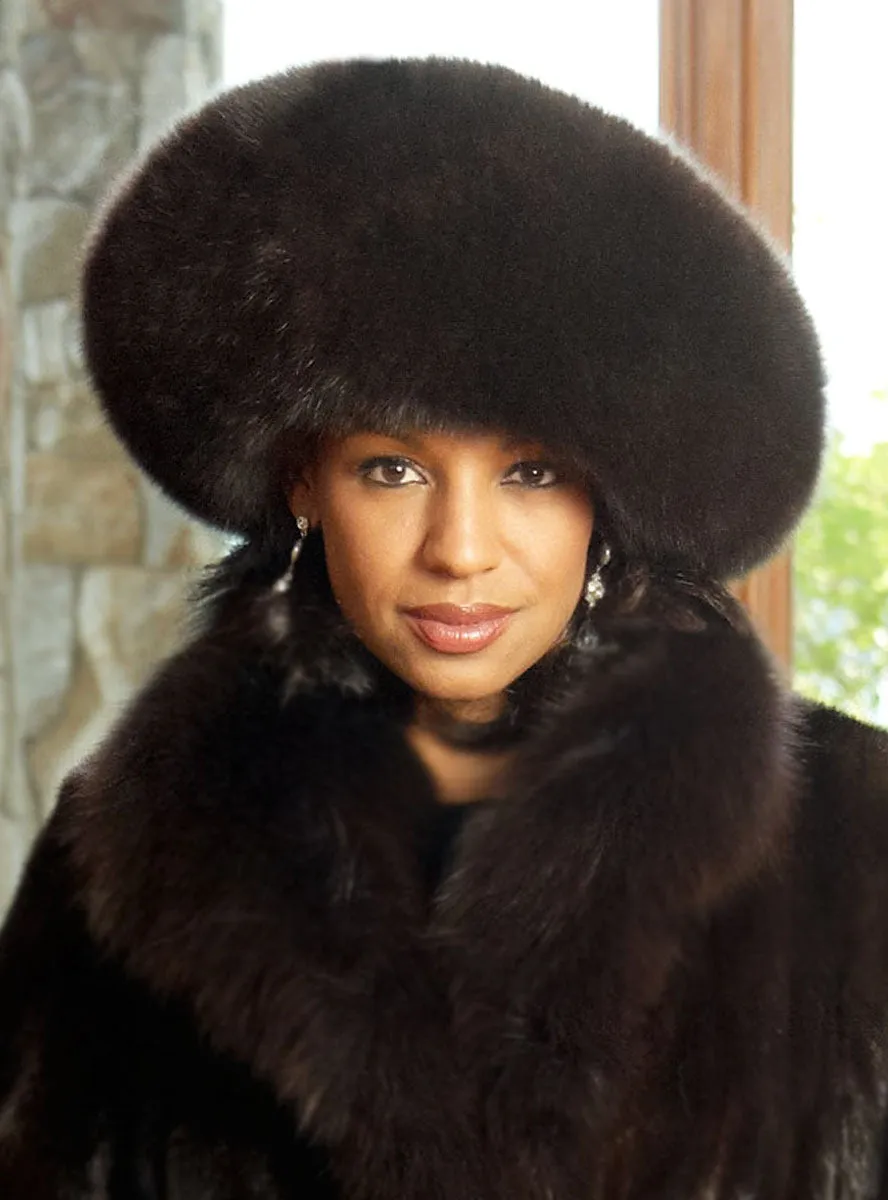 Mink Fur Hat with Fox Fur Trim