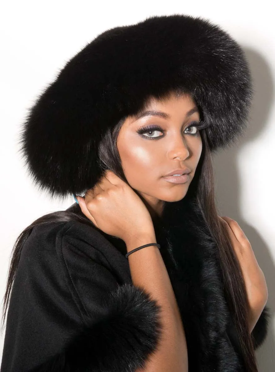 Mink Fur Hat with Fox Fur Trim