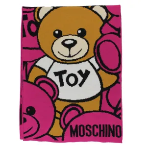 Moschino Wool Scarf Hot Pink Toy Teddy Bear FINAL SALE