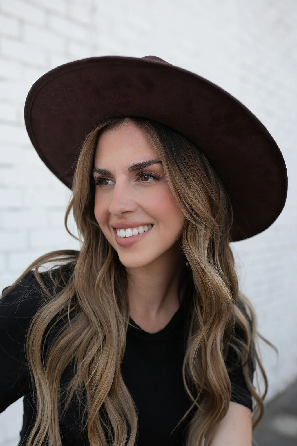 NEW!! The Luna Banded Suede Hat in Espresso Brown