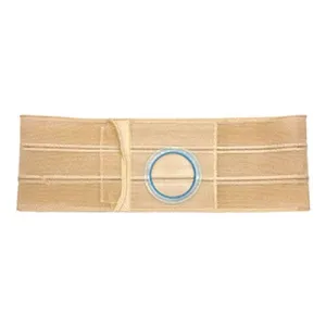 Nu-Hope Support Belt, Original Flat Panel, 3-1/8" Stoma, 7" Wide, Left, 1" From Bottom, Center Placement, Medium (32" to 36" Waist), Beige