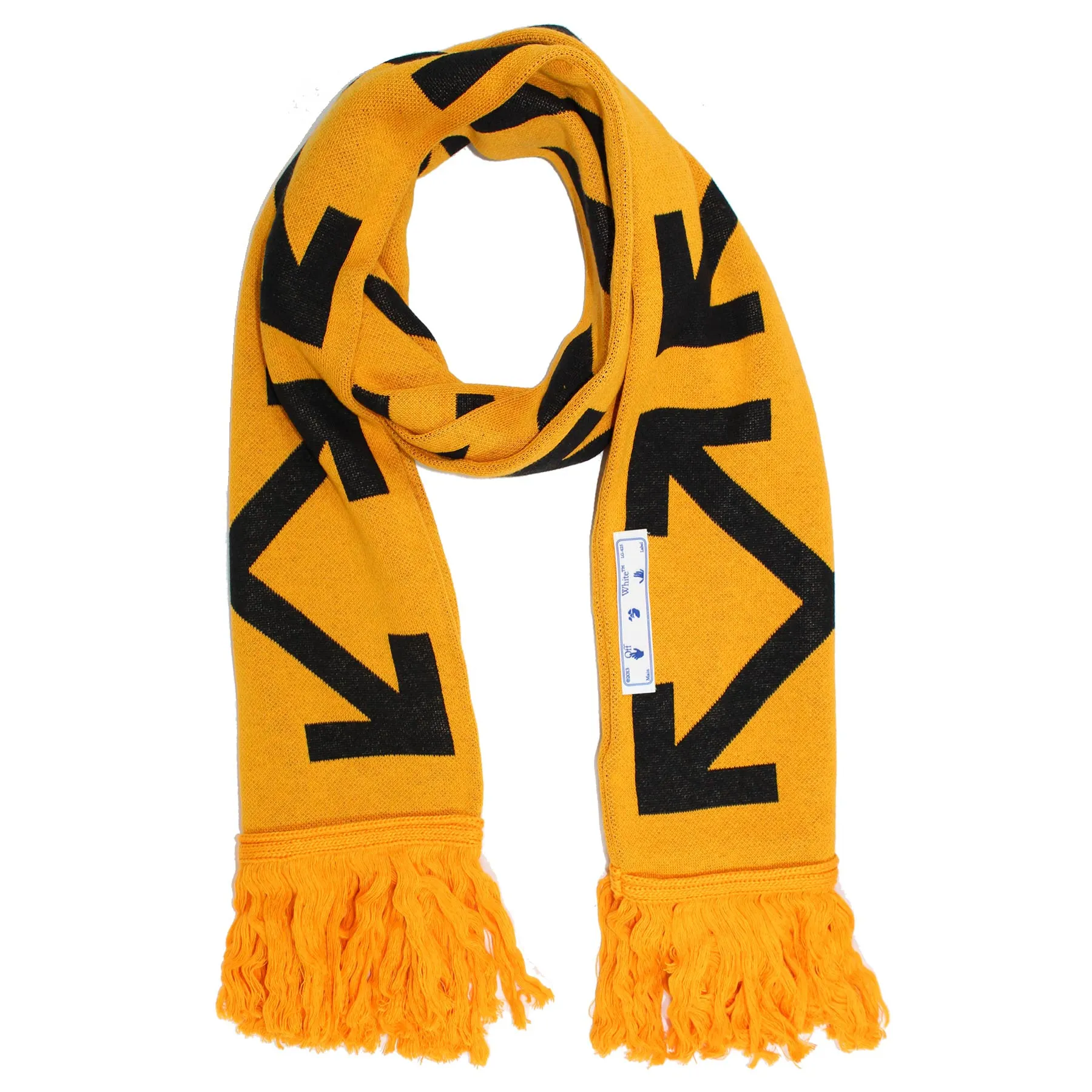 Off-White Scarf Orange Arrow Logo Design - Wool Blend Shawl FINAL SALE