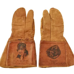 Original U.S. WWI Drawn Art 302nd Infantry Regiment 1918 Leather Mittens